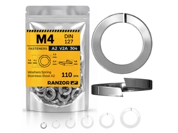 Anilha De Mola Inox A2 Din 127 M4 (110 Un.) Ranzor | Spring Washer Stainless Steel Aisi 304