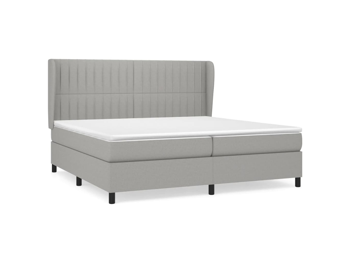 Cama com Molas/colchão 200x200 Cm Tecido Cinza claro MAISON EXCLUSIVE