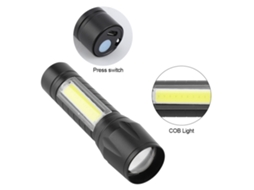 2026 linterna Led Portátil Xpe + Cob Impermeável Telescópica Zoom 3 Modos para Exterior