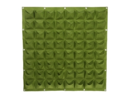 Jardim Vertical de Feltro com 64 Bolsos Plantas Verdes