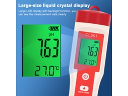 Testador De Qualidade Da Água 5 Em 1 Cloro Ph Orp H2 Temperatura Para Aquário Piscina