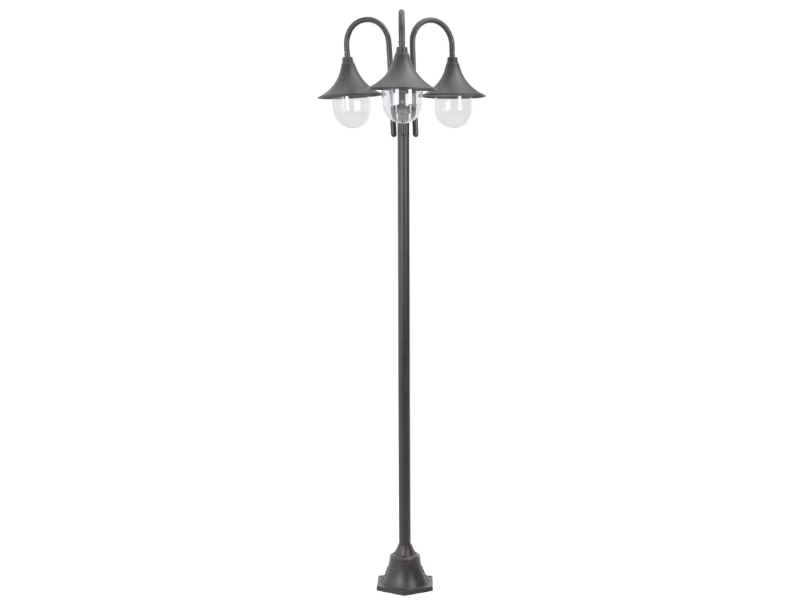 Candeeiro de pé para jardim VIDAXL Brown Aluminium (63 x 63 x 200)
