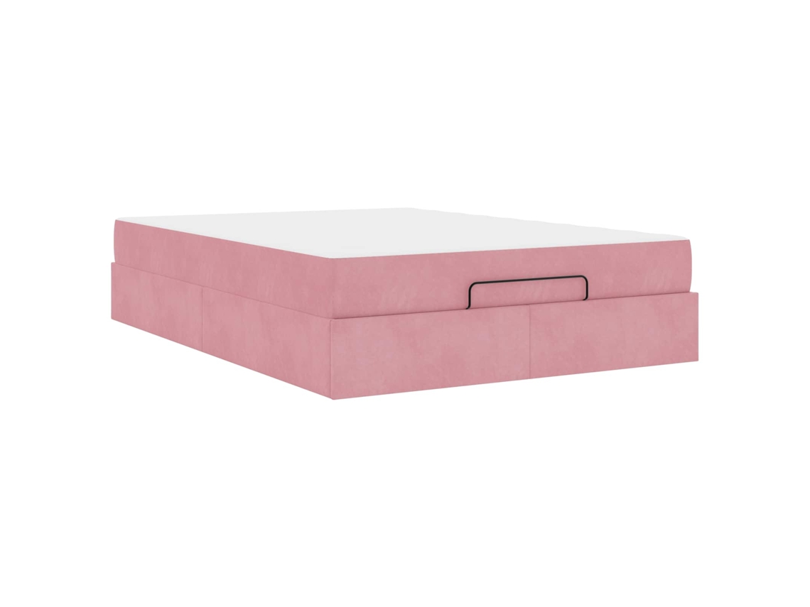 Conjunto de Estruturas de Cama com Colchão 2 Pcs Rosa Veludo MAISON EXCLUSIVE