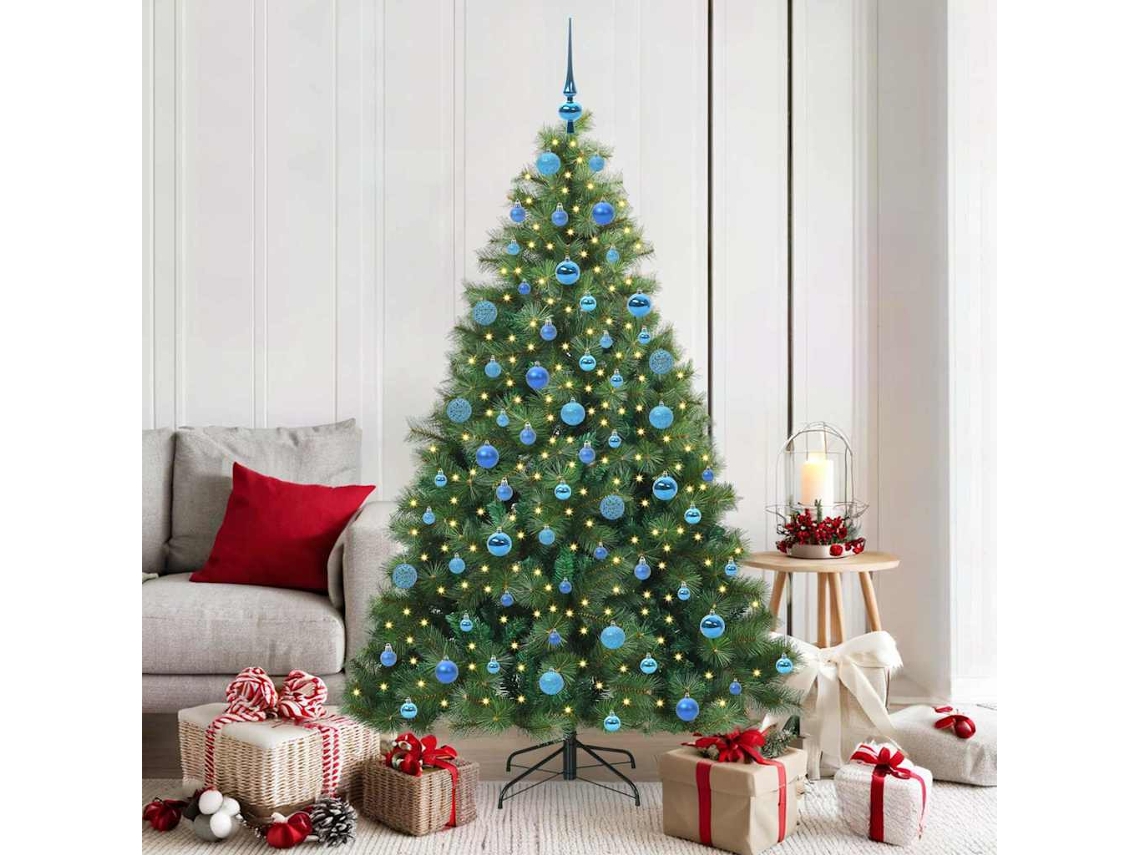 Vidaxl Árvore De Natal Artificial Com 300 Leds Verde 180 Cm Pe E Pvc