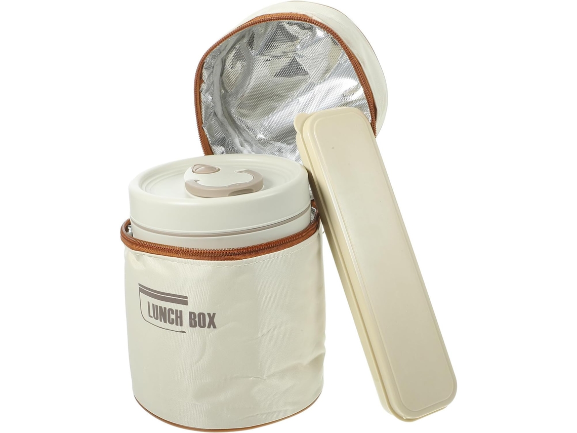 Marmita Bento Box Cabilock Em Aço Inoxidável Com Tampa Hermética E Isolamento Térmico, 2 Peças Empilháveis Para