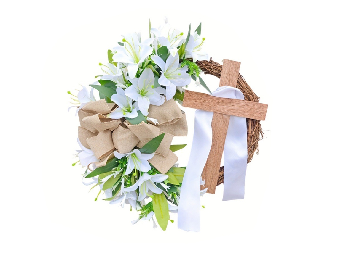 Laxiscreed Guirlanda Floral De 39cm Para Porta De Entrada Com Flores Artificiais Para Decoração De Casa