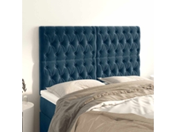 Vidaxl Cabeceira Azul Escuro 144x7x118/128 Cm Veludo