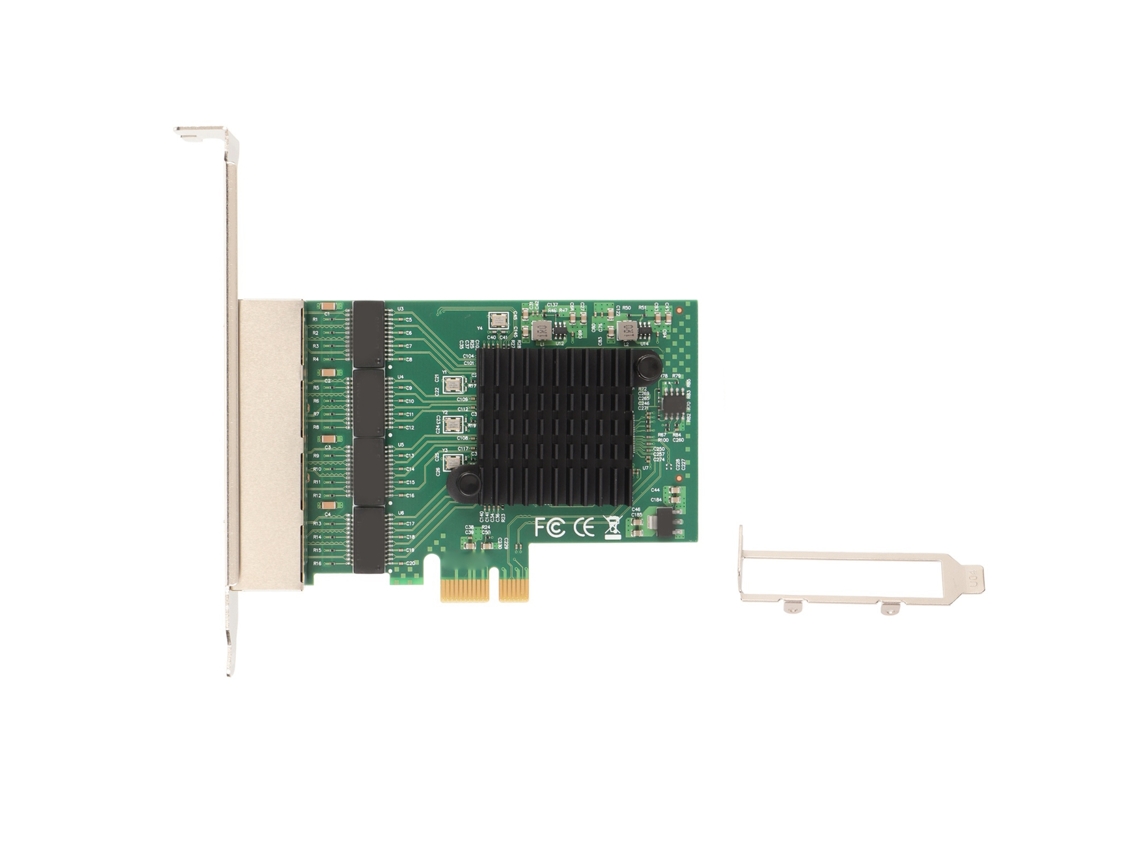 Placa de rede para servidor de 4 portas gigabit 8111g T4 PCIe X1 10/100/1000 Mbps adaptador Ethernet RJ45 | S/MARCA