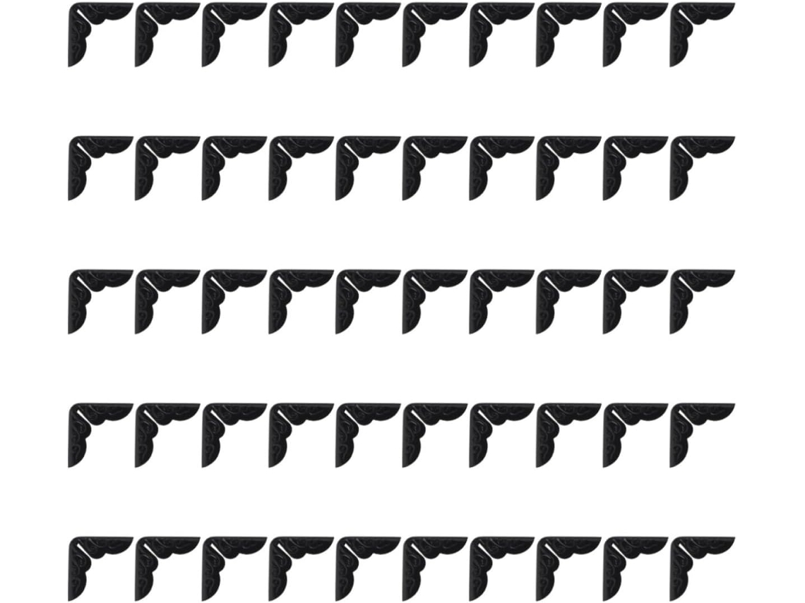 Protetores De Ângulo Em Metal Noir 14mm Para Livres E Álbuns - 50 Peças Álbuns, Peças, Estilo Vintage Finition