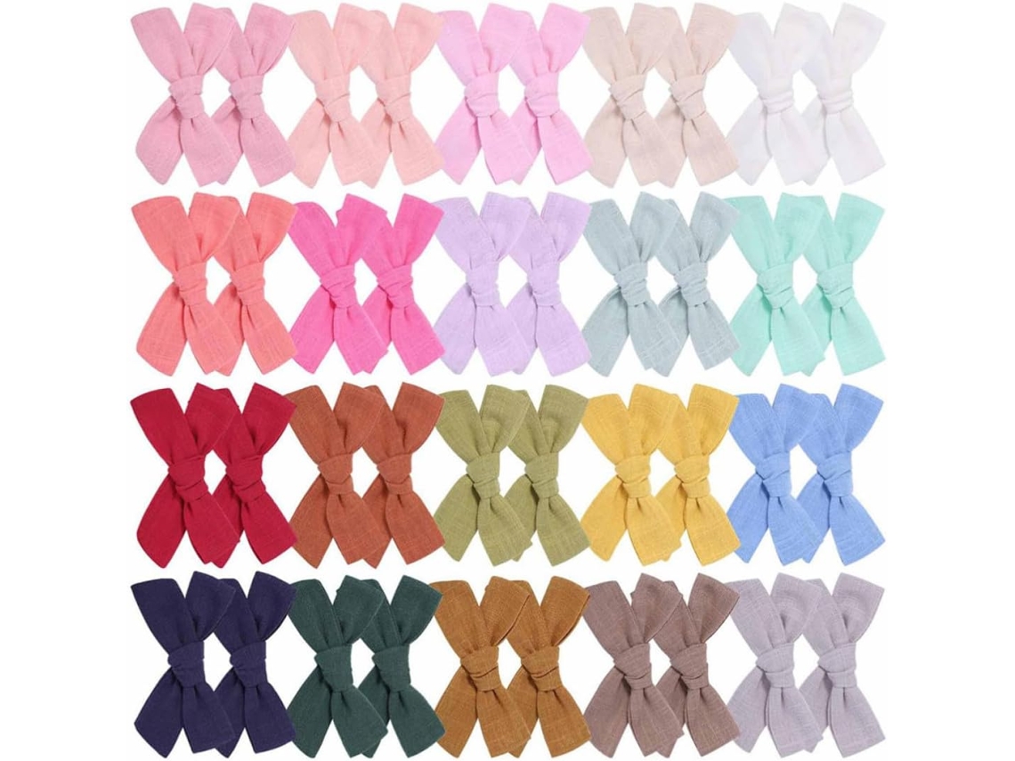 Elásticos de cabelo confortáveis e práticos em poliéster, conjunto com 40 unidades.