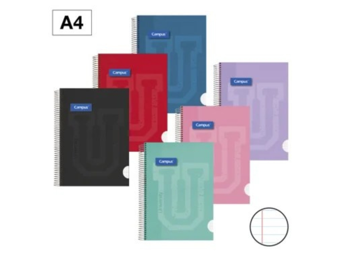 Caderno A4 Espiral Quadriculado 80 Folhas 003176 (1 Unidade Aleatória)