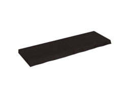Vidaxl Tampo De Mesa 120x40x(2-6) Cm Carvalho Tratado Castanho-escuro