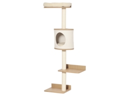 Árvore De Parede Para Gatos Com Plataformas E Caverna Bege