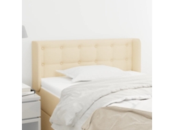 Vidaxl Cabeceira De Cama C/ Abas Tecido 93x16x78/88 Cm Creme