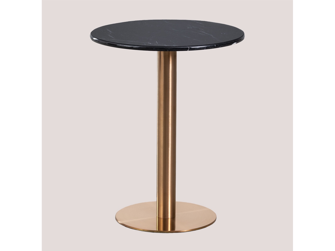 Sklum Round Marble Cosmopolitan Bar Table Mármore     Oro Rosa     Ø60 Cm              Mármore Nero Marquina