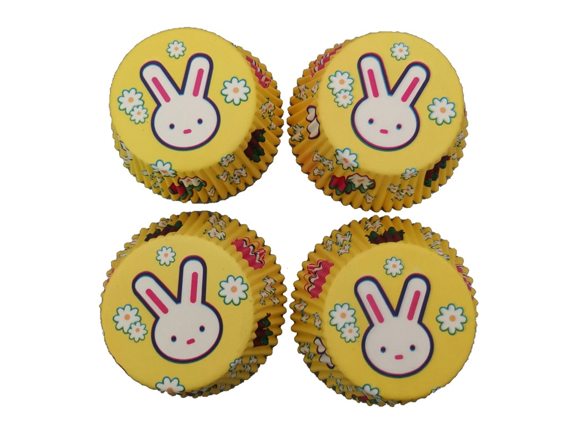 Ronjoe-100 Forros Cupcake Conejo Papel Muffin Resistente Calor Óleo Baking Cups