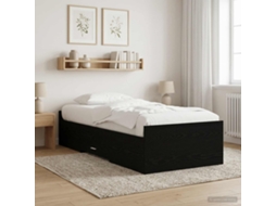 Vidaxl Estrutura De Cama Com Armazenamento Carvalho Preto 80 X 200 Cm