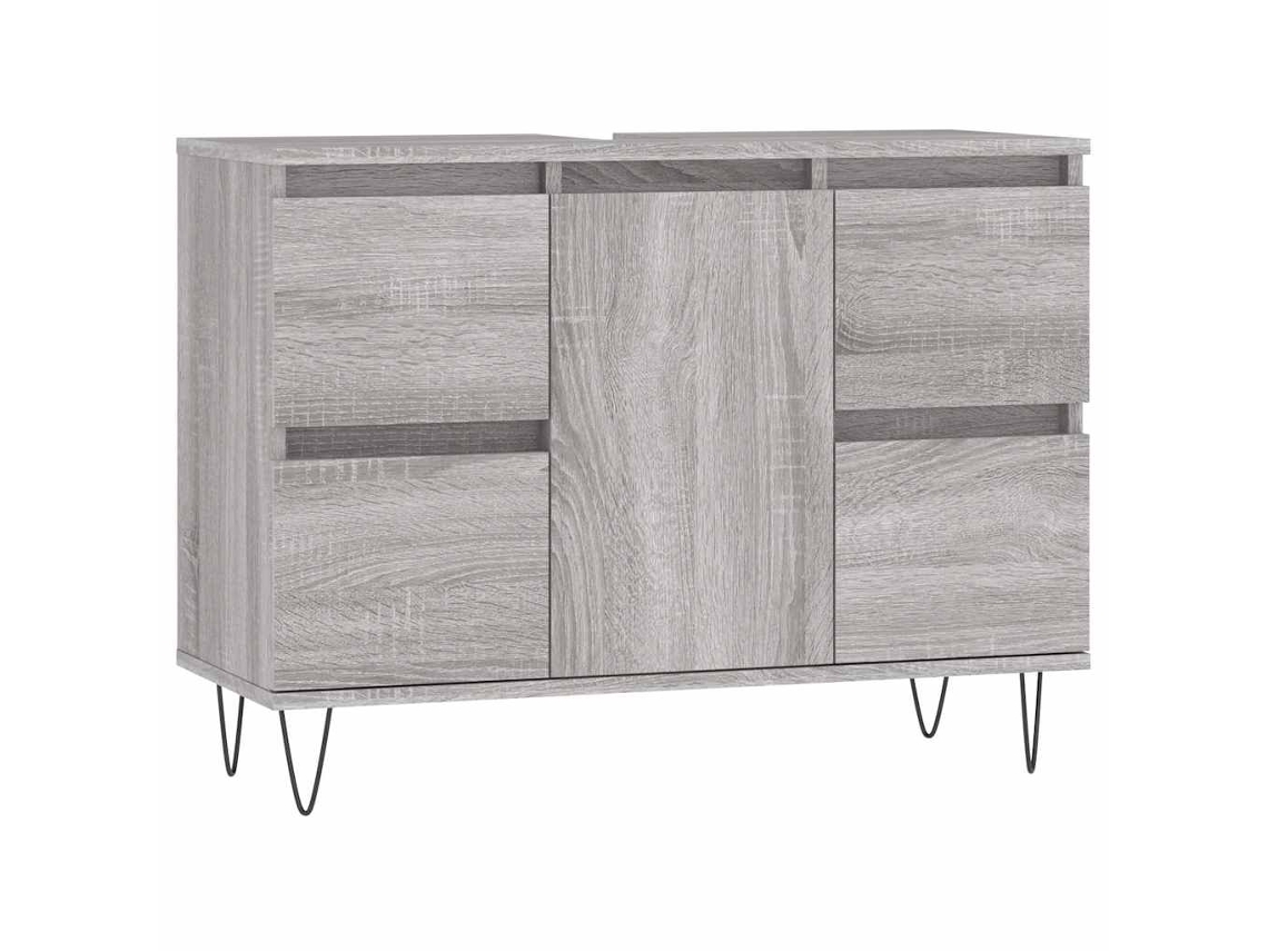 Bathroom Cabinet, Bathroom Cabinets Vidaxl Cinzeto Madeira Processada (n/a)
