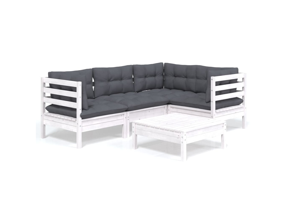 Garden Lounge Set, Garden Lounge Sets Vidaxl Branco Madeira De Pinho (n/a)