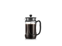 Cafeteira Francesa Tipo Prensa - Bodum Young Press 1 L 8 Xícaras Vidro / Preta