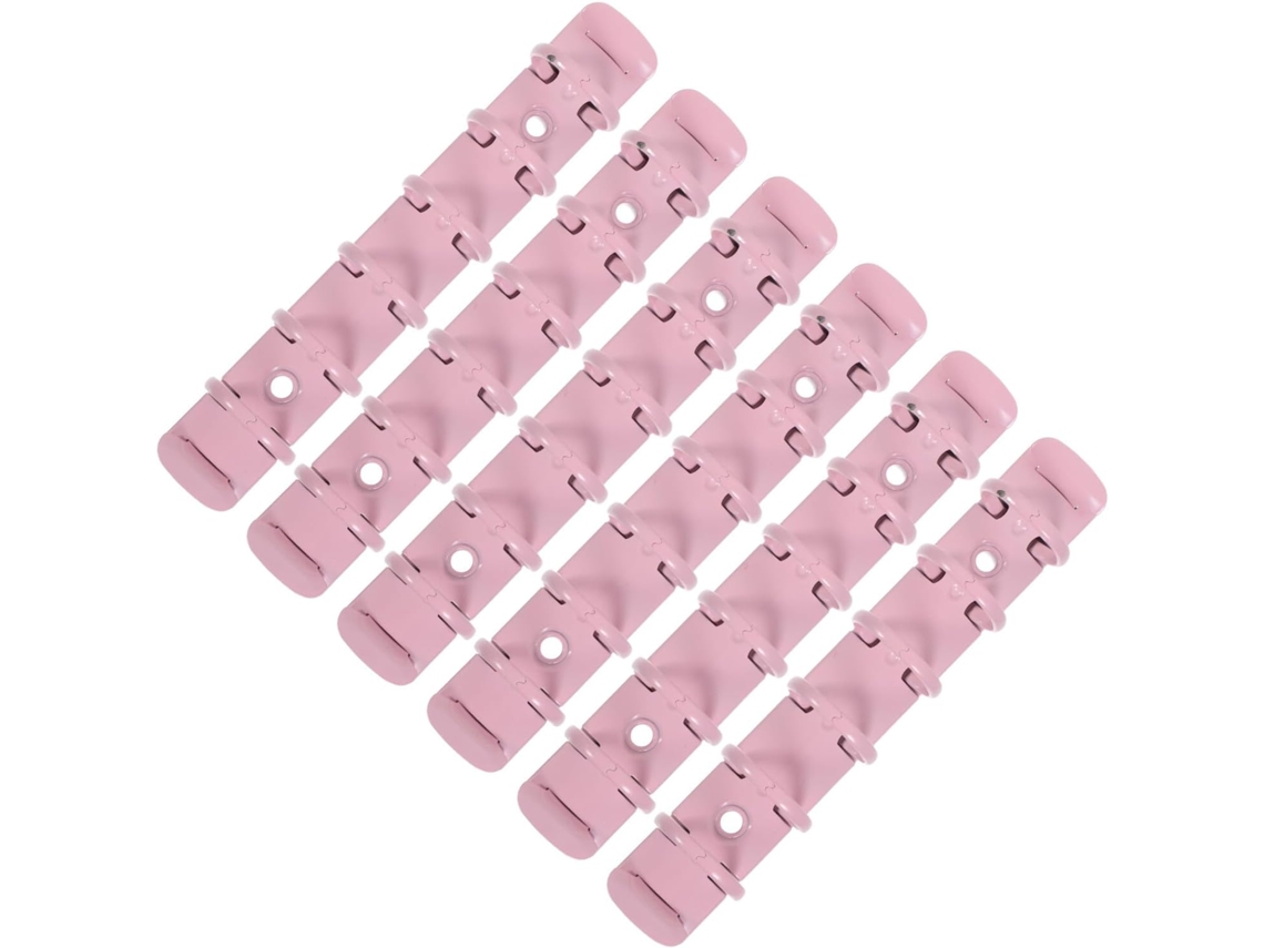 Mecanismos de Encadeamento Metálicos, 6 Folhas para Folhetos Soltos, Formato A7, Rosa, Conjunto de 6 Peças para Uso em