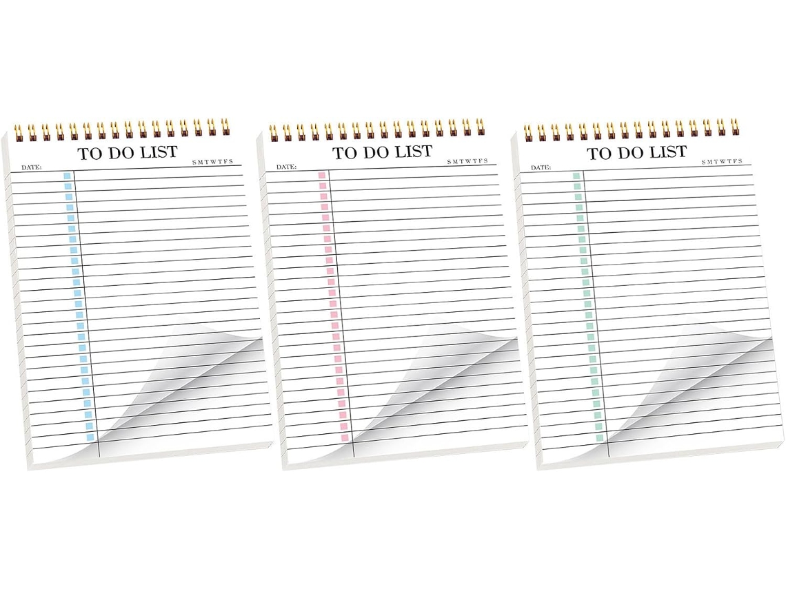 3 Peças Bloc-notes De Planification Quotidienne, Agenda Journalier Vierge, Carnet De Gestion Du Temps