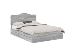 Cama com Armazenamento com Cabeceira Cinza Sonoma MAISON EXCLUSIVE 160x200 cm