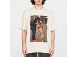 Rockinstone Rocky Movie Kissy Dog Solid Natural Adult T-shirt Size:s