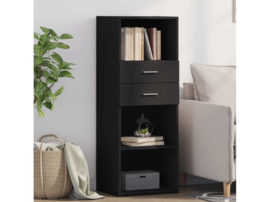 Armario alto 45x42,5x124 cm Derivados de madera Negro