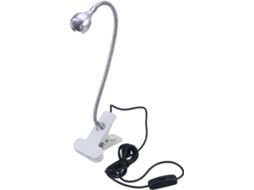 Luminária De Mesa Led Gatuida 360 Graus Com Clipe, Prateada, Flexível E Ajustável, Proteção Para Os Olhos, Luz Quente