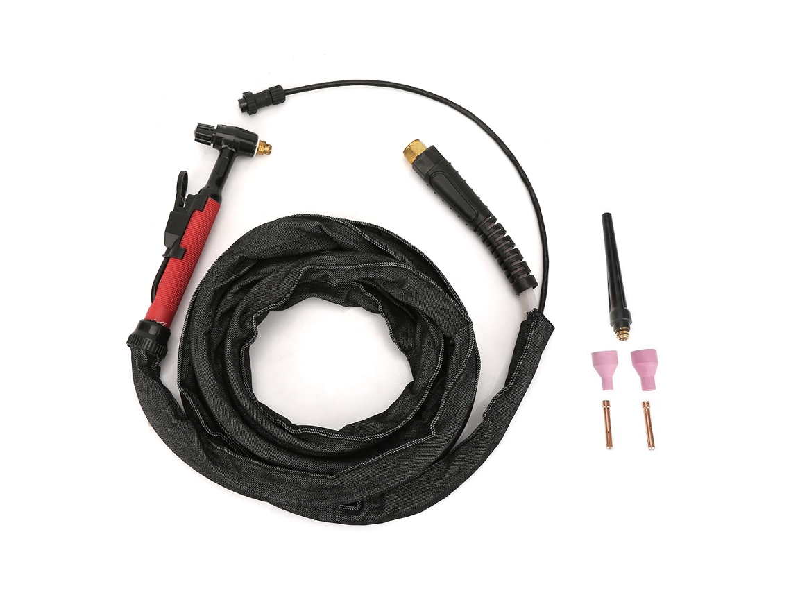 Tocha de soldagem TIG refrigerada a ar M16 para QQ150, kit de eletrodo de 3,7 m/12 pés e copo protetor.