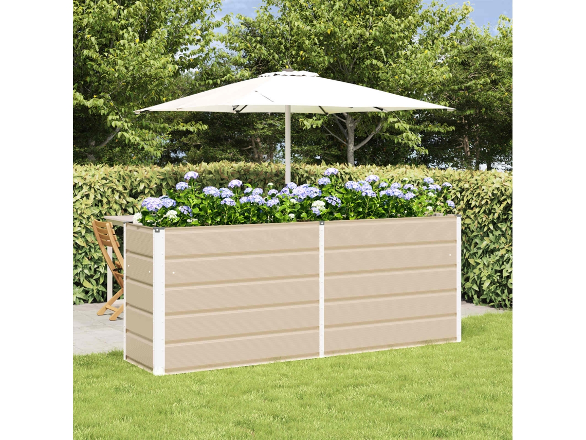 Vidaxl Floreira Ivory 195 X 50 X 75 Cm Aço Galvanizado