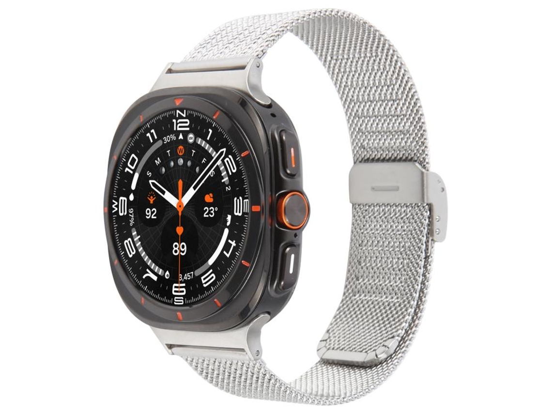 Bracelete Loop Nylon para Samsung Galaxy Watch 7/6/5/4 XIAOMOYU com fivela diamante azul