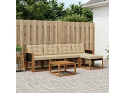Vidaxl Conjunto De Sofás Para Exterior 6 Unid. Natural E Bege