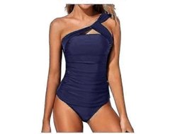 Traje De Banho Tankini Feminino De Alta Qualidade, Confortável, Quick Dry, Ideal Para Férias Tropicais E Esportes Navy A