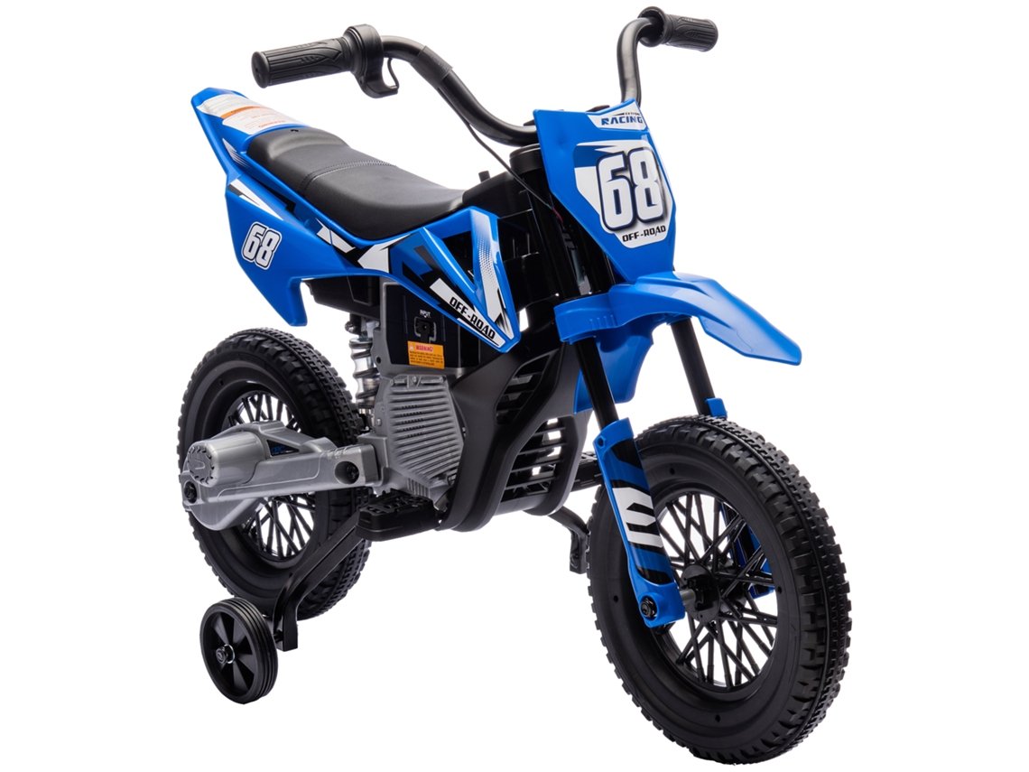Motocicleta Elétrica Infantil 12V com Luzes LED, Música, USB, Branca S/MARCA