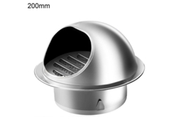 Tampa De Ventilação De Parede Anti-óxido Com Grades Polidas Buckle Fixo A Prova De Chuva 50-200mm 200mm