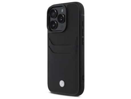 Capa Ranhura para iPhone 16 Pro Max BMW Rígida com Porta-Cartões Preto