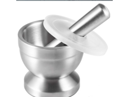 Pilão e almofariz de aço inox para especiarias e ervas AQUAFORGE