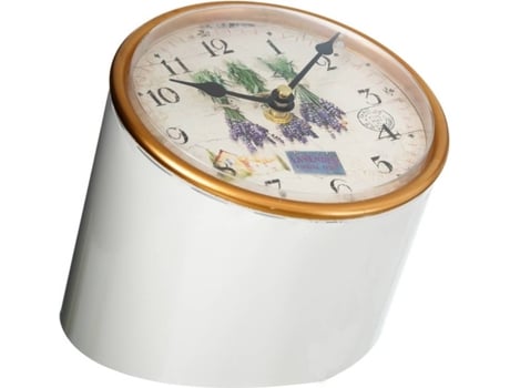 Relógio de Mesa LOLAHOME Mesa Branco (17x16x16 cm - Metal)