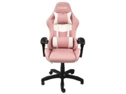 CADEIRA GAMING KUBO ROSA E BRANCA (Até 130 kg - Elevador a Gás Classe 3)