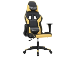 Conjunto 1 Cadeira De Gaming Vidaxl Ouro Couro Sintético (67 X 58 X 128 Cm)
