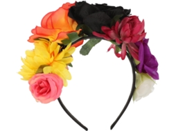 Coroa De Flores Rosa Artificiais, Tiara Elegante Para Festas De Halloween E Casamentos, Acessório Chique.