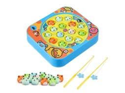 Walshlxq brinquedo de Pesca Magnética para Crianças com Placa Musical Giratória, Brinquedo de Lazer Ao Ar Livre