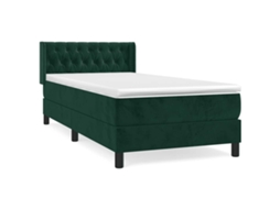Cama com Molas/colchão 90x200 Cm Veludo Verde escuro MAISON EXCLUSIVE