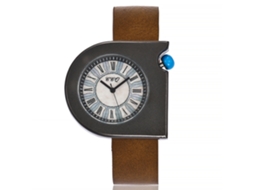 Relógio de Pulso Feminino de Quartzo com Pulseira de Couro Pu Estilo Casual Romanos Café Claro