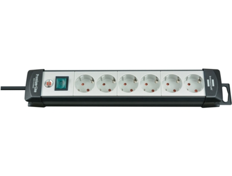 BRENNENSTUHL-1951500100-Linha Premium Base Múltipla Cinza Claro/Preto com Diversas Possibilidades de Instalação e Fixação (10 Soquetes e 3 M)
