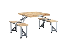 Camping Table And Chair, Camping Table And Chairs Vidaxl Prateado Aço (n/a)