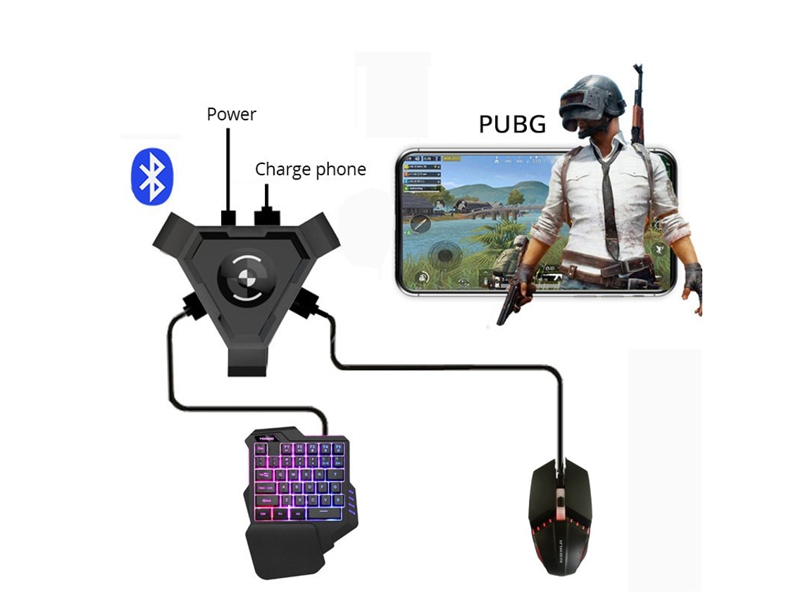 Pubg conversor de jogo mistura teclado mouse conversor estação bluetooth  suporte docking para iphone android gamepad controlador joystick -  AliExpress