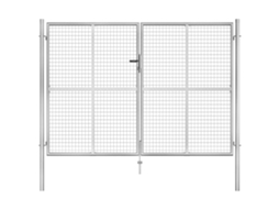 Vidaxl Portão De Jardim Em Aço Galvanizado 306x175 Cm Cor Prata